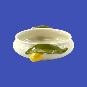 Vintage Tulip Flower Handled Bowl Goebel West Germany Ceramic Decor or Serving